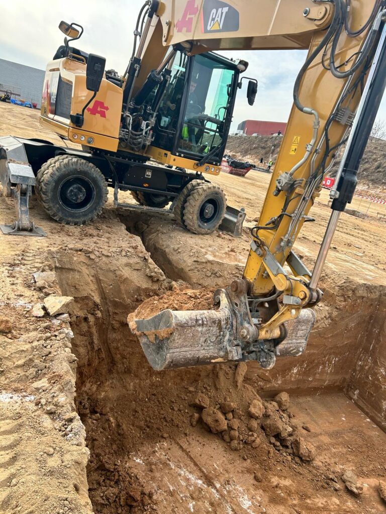 Excavación de zócalos para la cimentación